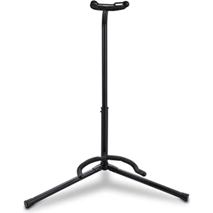BSX GITARRENSTÄNDER CLASSIC schwarz, höhenverstellbar von 62 - 70 cm, universeller Ständer für Akustik-, E- und Bass-Gitarren mit abklappbaren Fußstreben und Gummipolsterung – Bild 3