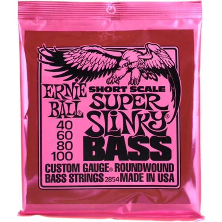 Ernie Ball 2854 Super Slinky Short Scale, 4-Saiter E-Bass Saiten Set, Nickel Wound, Stärke: .040 - .060 - .080 - .100 – Bild 1