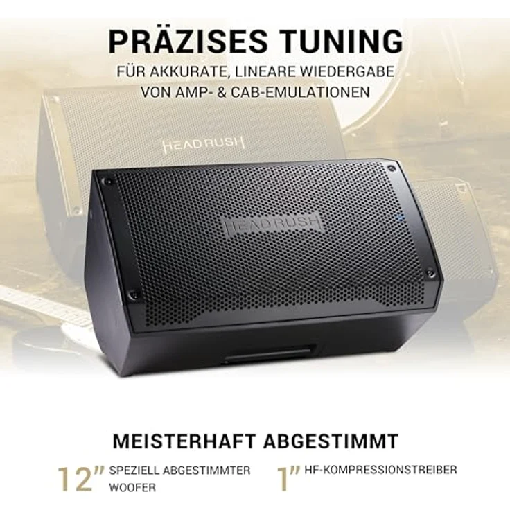 HeadRush FRFR112 MKII, 2500W E-Gitarren- und Bass-Verstärker, 12" Fullrange Lautsprecher mit Bluetooth, inkl. HPF EQ und zwei XLR/TRS Eingängen – Bild 3