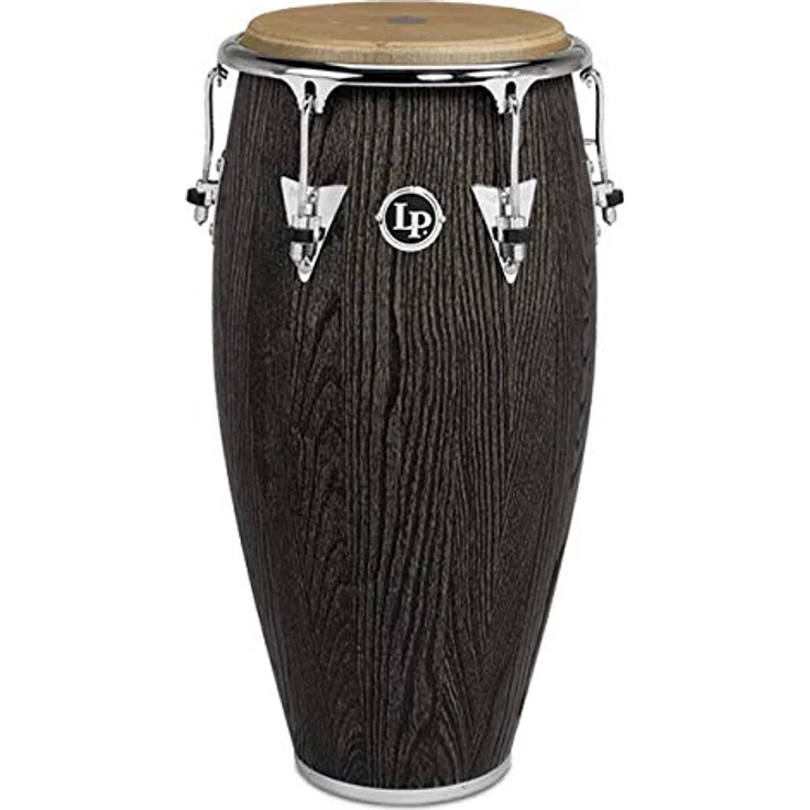 LP 11 3/4" Uptown Conga, Siam Oak Kessel mit Sculpted Ash in Ebony Stain, 30" Höhe, handselektiertes Naturfell, chrom Hardware – Bild 2