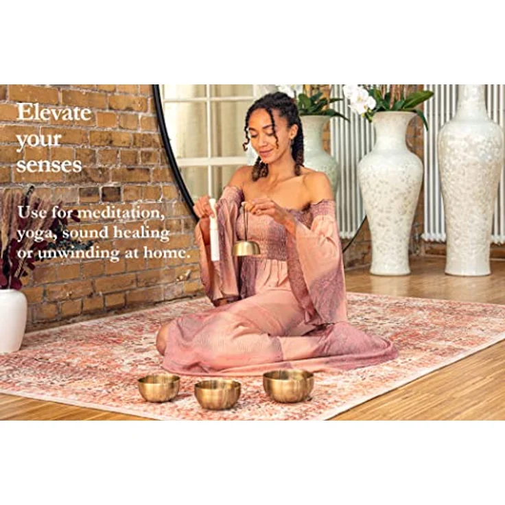 Sonic Energy Klangschalen Set Universal Series – 4-teilig, 250/400/500/600 g, für Meditation & Klangheilung, inkl. Hülle, Filzring & Reiber (SB-U-1750) – Bild 5