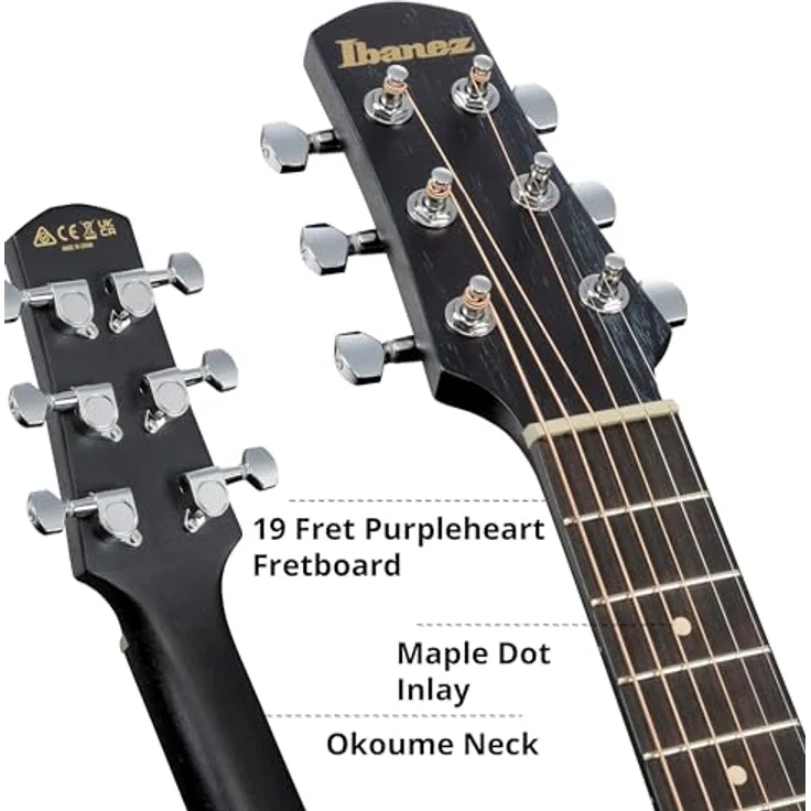 Ibanez EWP16EWB-GAO Piccolo Guitar, Cutaway Westerngitarre mit geriegelter Esche, Galaxy Aqua – Bild 7