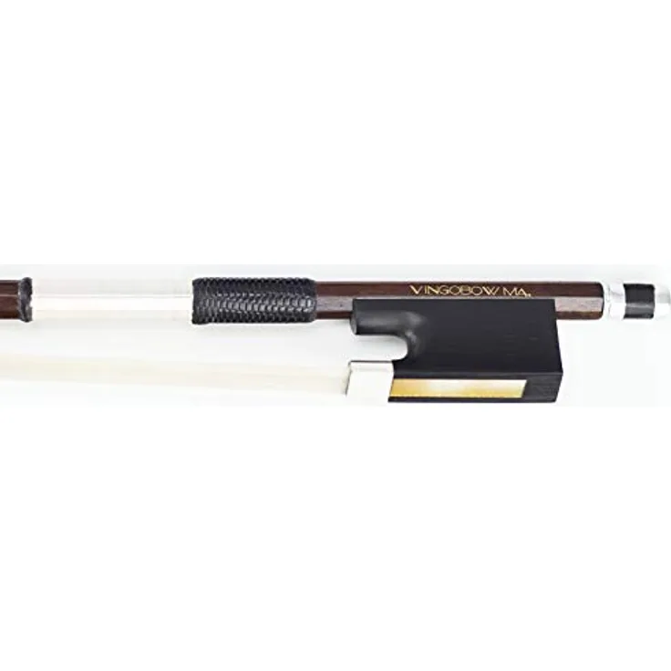 VINGOBOW Antiker Meister Pernambuco Geigenbogen D. Peccatte Modell, achteckig, dunkelbraun, 4/4 Größe mit Silberwicklung und echtem Rindsledergriff