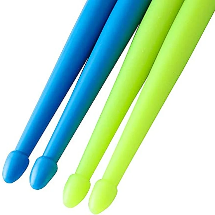 Musfunny Nylon Drumsticks 5A, 2 Paar mit Anti-Rutsch-Griffen aus leichtem Kunststoff, geeignet für Erwachsene, in Grün und Blau – Bild 4