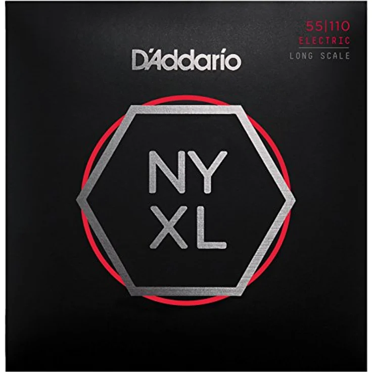 Daddario NYXL55110 Bass Set, Nickel Roundwound, "NY Steel" für längere Haltbarkeit und verbesserte Stimmstabilität, Saitenstärken 055-075-090-110, Long Scale – Bild 1