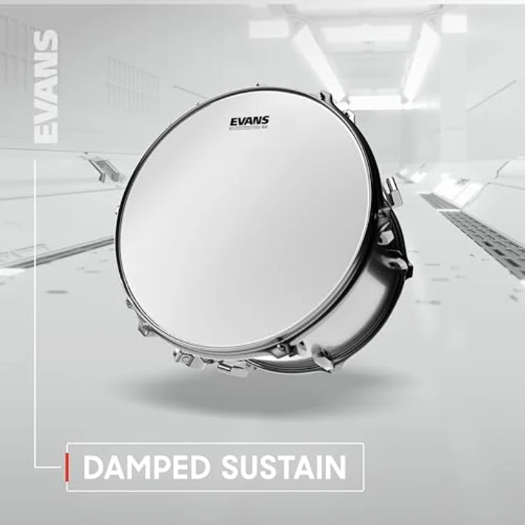 Evans 08" G2 Coated Tom, zweilagiges Schlagzeugfell in Weiß mit kontrolliertem Sustain, ideal für Live und Studio – Bild 6