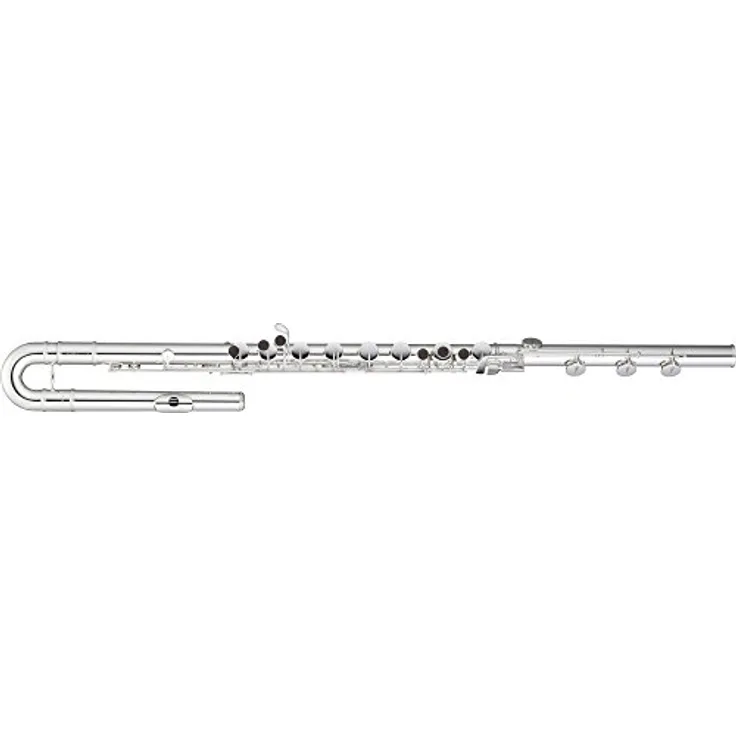 Pearl Flutes PFB-305BE, Bass Querflöte mit H-Fuß und E-Mechanik, Neusilber versilbert, inkl. Etui und Pflegeset