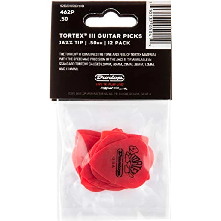 Dunlop Tortex III Riffle, Players Pack mit 12 Plektren, Stärke 0,50, rot – Bild 5