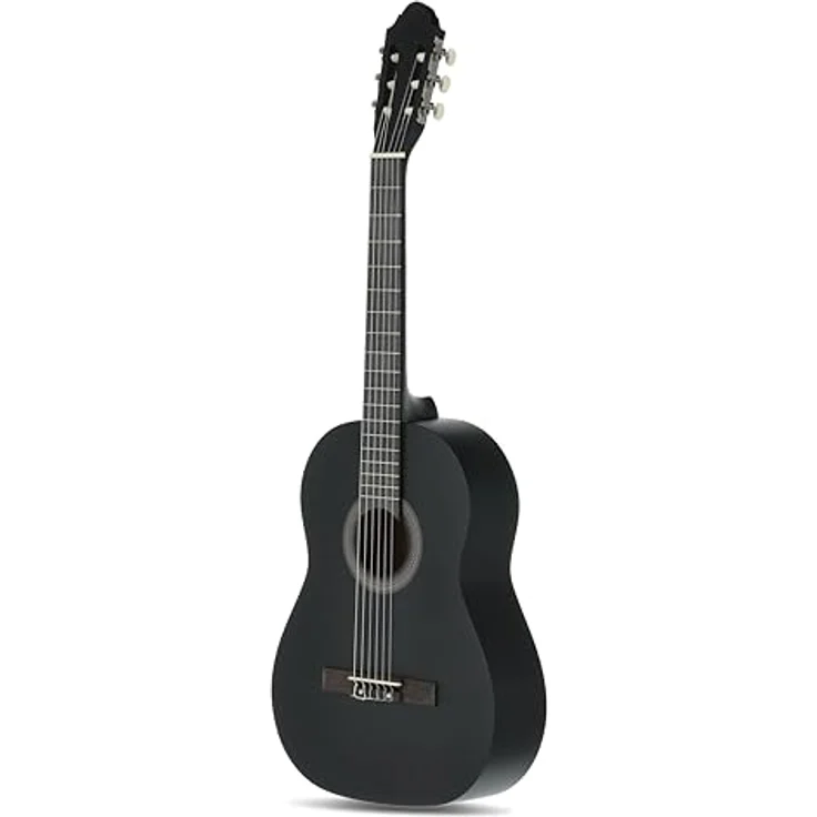 GEWA Juan Miguel Navarrez Konzertgitarre, 4/4 klassische Gitarre in schwarz, Starter Set mit Tasche, Plektren, Lehrbuch mit CD und Stimmgerät – Bild 2