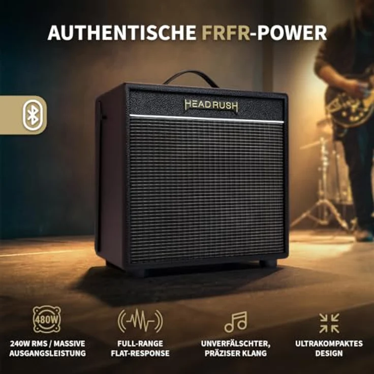 Headrush FRFR-8 Cab, Aktiver 480 W FRFR Lautsprecher mit 8" Custom-Woofer und Bluetooth 5.3 – Bild 2