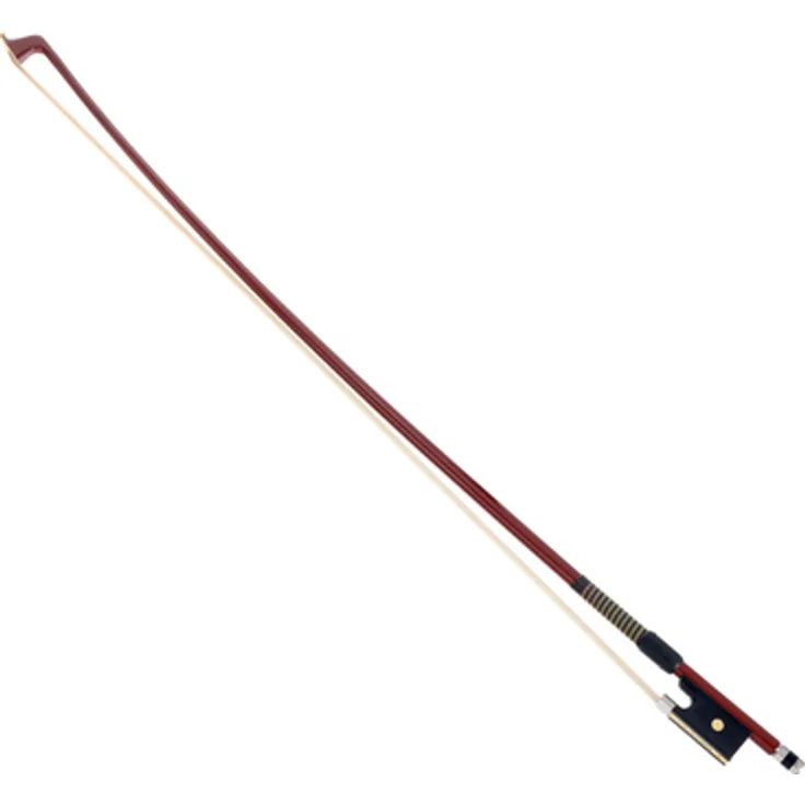 P&H Violin Bow Fiberglass 1/2 BR, Geigenbogen mit echtem Rosshaarbezug und Abalone Inlay, braun