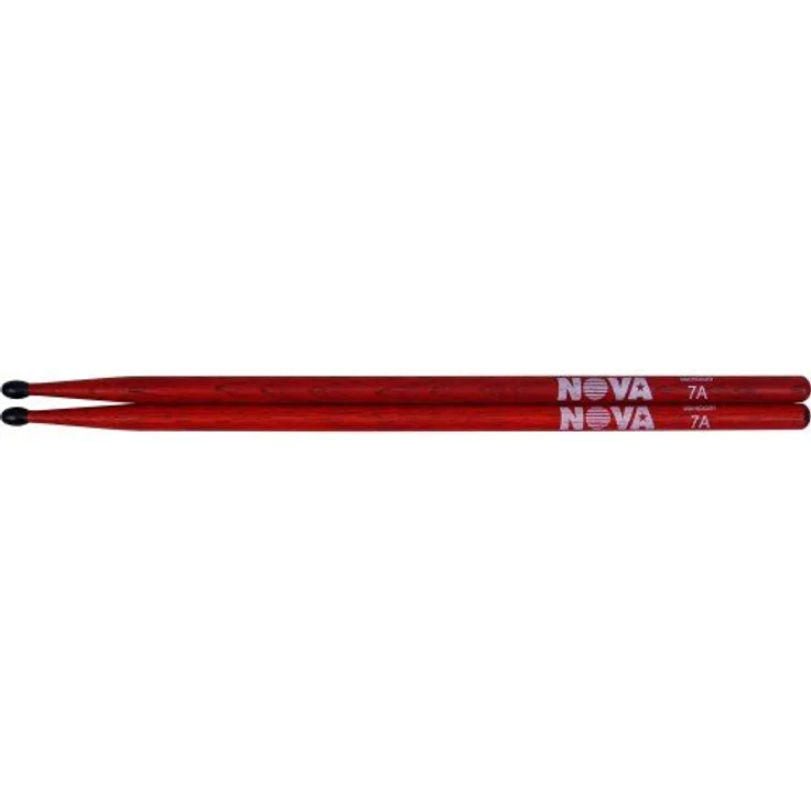 Vic Firth 7ANR Nova Hickory Schlagzeugstöcke, 394 mm, ovaler Nylonkopf, rot – Bild 4