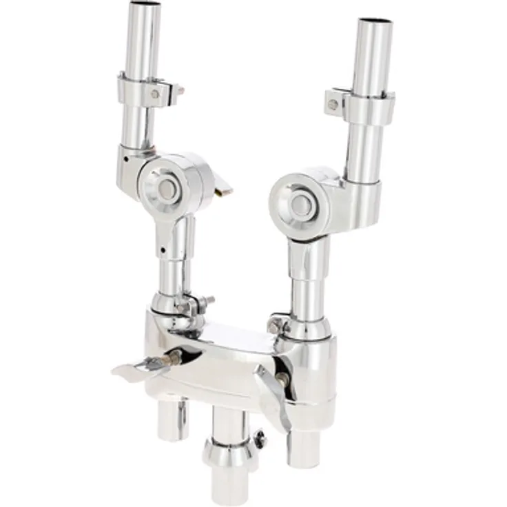 Millenium MPS-1000 Double Tom Holder, Doppeltomhalterung mit 25mm Durchmesser und 2 Tomarmen mit 22mm Durchmesser, chrom finish
