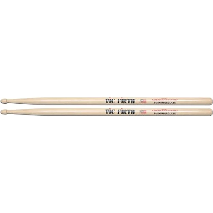 Vic Firth 5ADG Double Glaze, Hickory Drumsticks mit tränenförmigem Holz Kopf, ideal für trockene Hände, Länge 406mm, Durchmesser 14,4mm – Bild 3