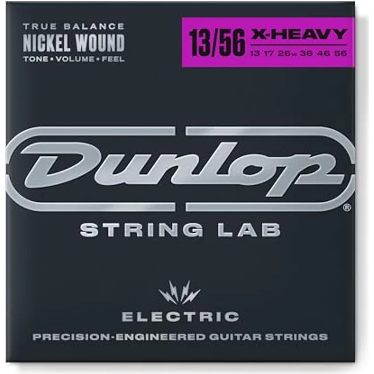 Jim Dunlop DEN1356 E-Gitarren-Saiten, Electric Nikel Performance, Extra-Heavy 13-56, 6 Saiten, Low Tension – Bild 1
