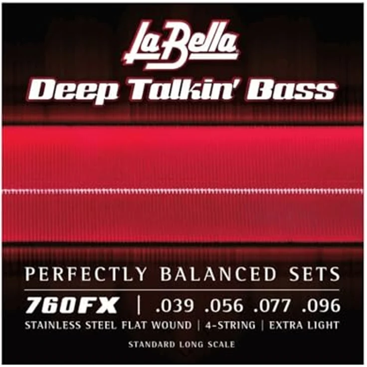 La Bella DEEP TALKIN' BASS FLATS - 760FX, E-Bass Saiten aus Edelstahl Flatwound, 39/96 – Bild 1