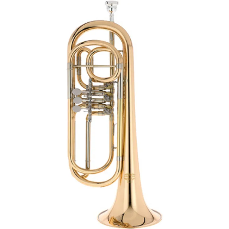 Thomann BTR-115 Bb-Bass Trompete, unlackiertes Goldmessing, 3 Ventile, 11,65mm Bohrung, inkl. Gig Bag und 12C Mundstück