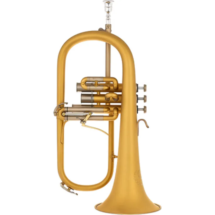 B&S 3148/2-E Elaboration Flügelhorn, Messing Korpus mit Trigger am 3. Zug, Monel Ventile, inkl. Mundstück und Holzkoffer