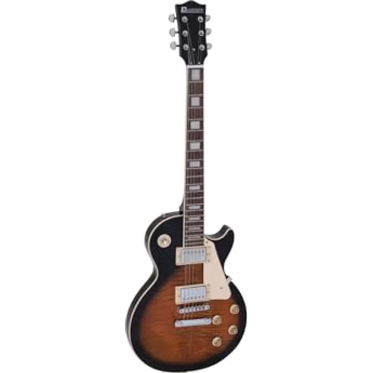 DIMAVERY LP-700 E-Gitarre, Flamed Brown mit hochwertigem Korpus und klassischem Design