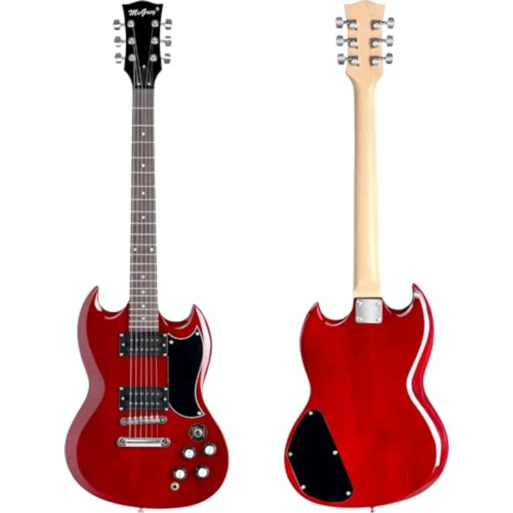 McGrey Rockit Double Cut E-Gitarre Komplettset, 8-teilig mit 10W Verstärker, Cherry Red – Bild 2