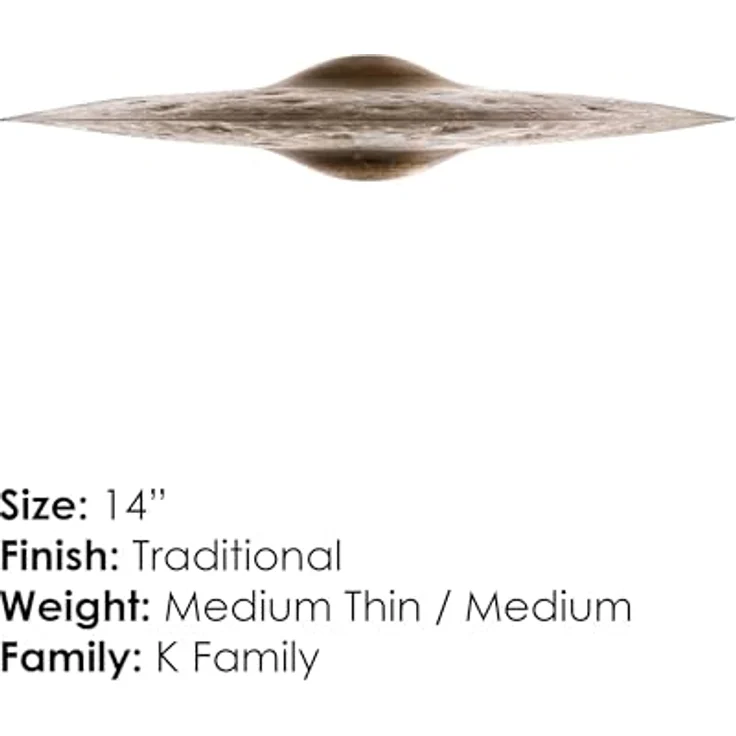 Zildjian K1408 K Custom Special Dry Hi-Hat 14", hochwertiges Schlagzeugbecken für konturierte Klänge – Bild 2