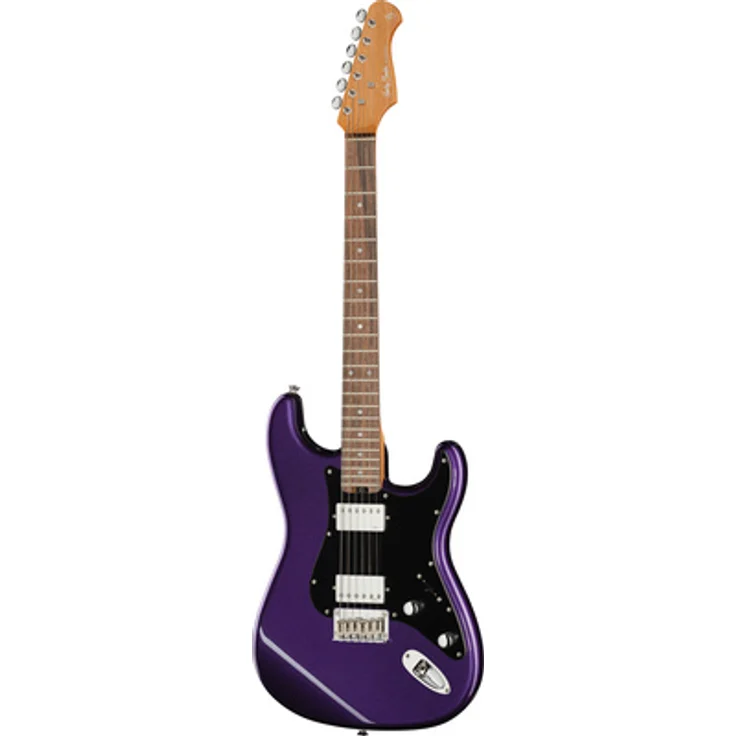 Harley Benton ST-Modern HH Purple Metallic, E-Gitarre mit Alnico5 Humbuckern, Kanada gerösteter Ahorn Hals, 22 Bünde