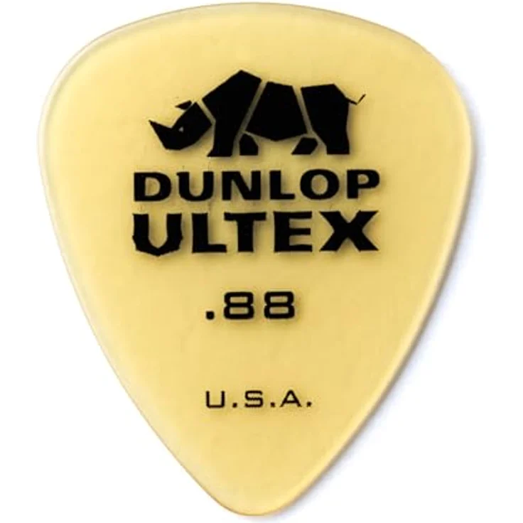 Dunlop Ultex Standard Player Pack, 6 Plektren mit 0,88 mm Stärke in bernsteinfarben, extrem hartem Material und klarer Klangqualität – Bild 3