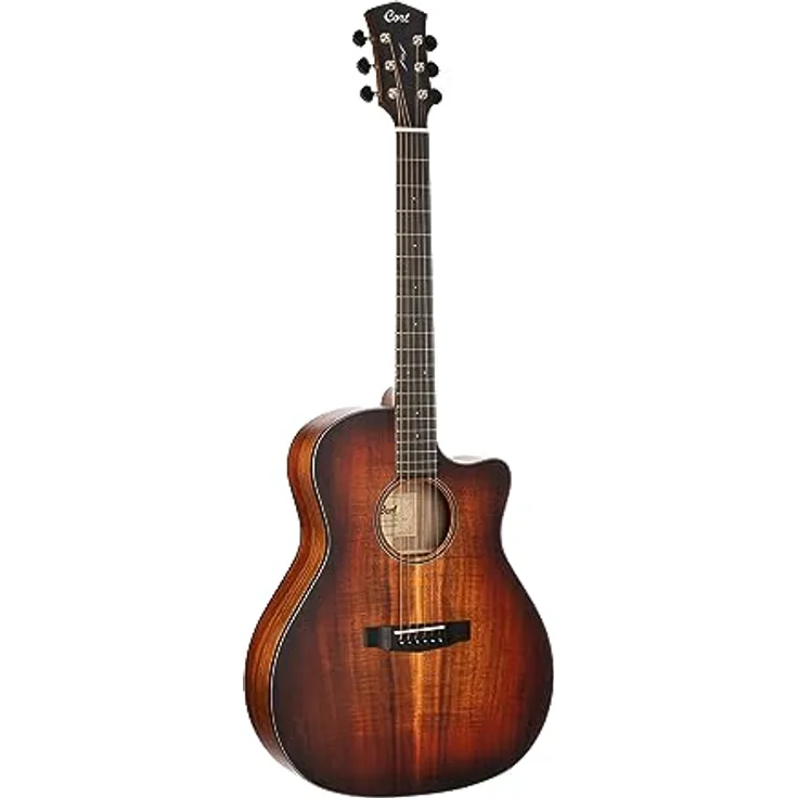 Cort Core GA Blackwood OPLB, Westerngitarre Grand Auditorium Cutaway mit massivem Blackwood-Korpus, Mahagoni-Hals und Fishman Presys VT Tonabnehmer, Open Pore Light Burst