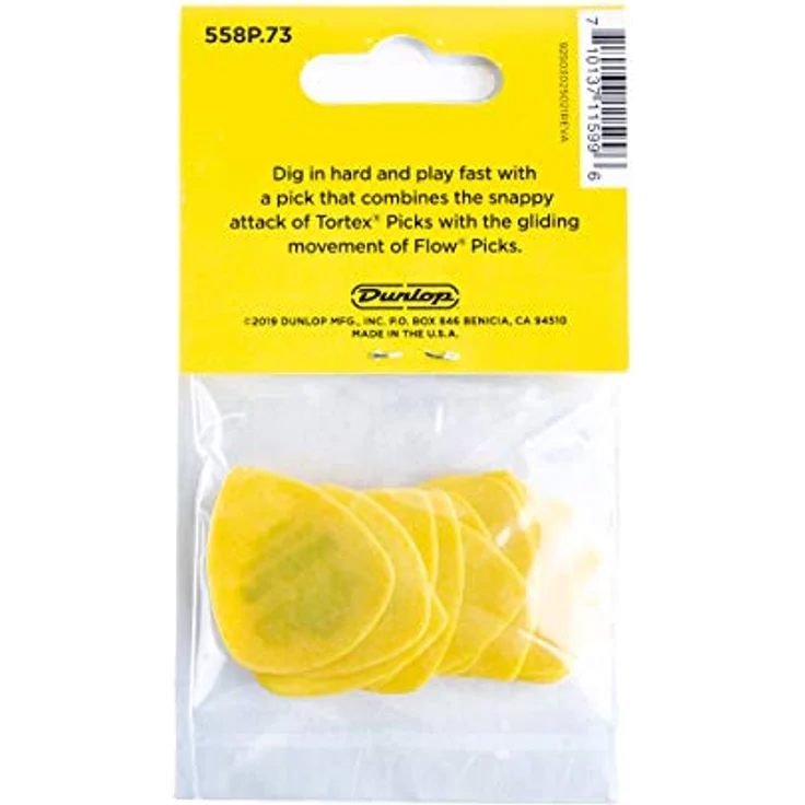 Jim Dunlop Tortex Flow Standard Plektrum, 0,73 mm, 12 Stück, robust und flexibel – Bild 5