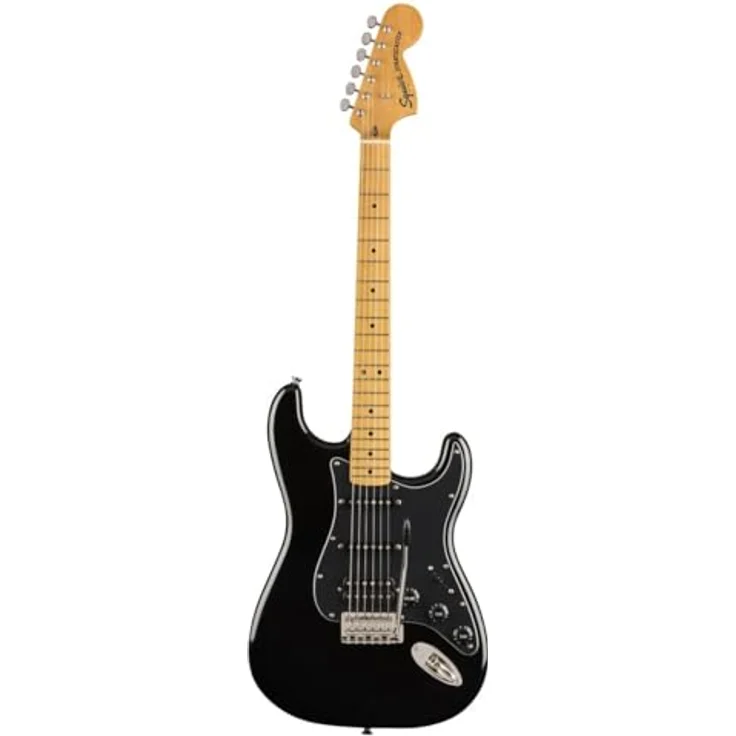 Fender Squier Classic Vibe 70s Stratocaster E-Gitarre, Schwarz, Ahorn-Griffbrett, 2 Jahre Garantie, Alnico-Tonabnehmer – Bild 3