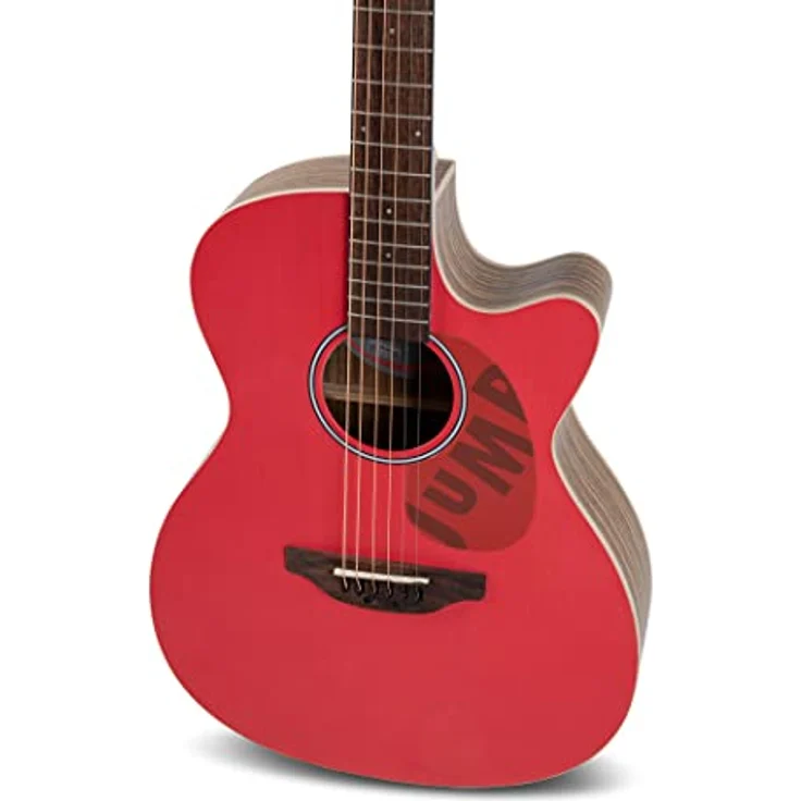 Applause Jump OM Cutaway Electro Lipstick, Orchestra Western Gitarre mit massiver Fichtendecke, Ovangkol-Boden und -Zargen, AP3PT Preamp mit Stimmgerät, Farbe: Lipstick – Bild 7