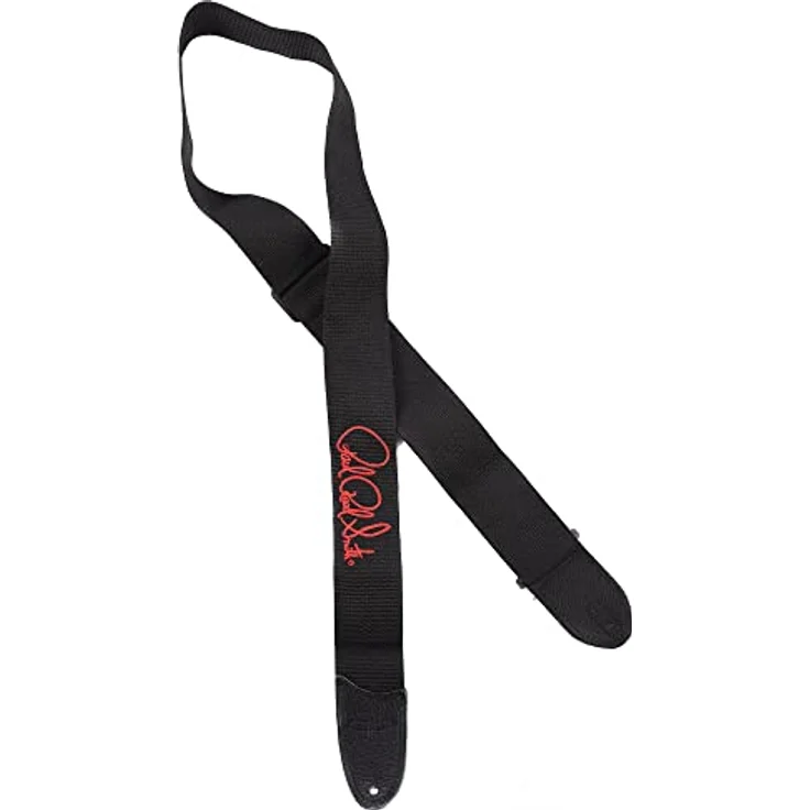 PRS ACC-3171 Poly Strap, Gitarrengurt aus Nylon mit roten Signaturen und premium Leder-Enden, schwarz, 145 cm Länge – Bild 2