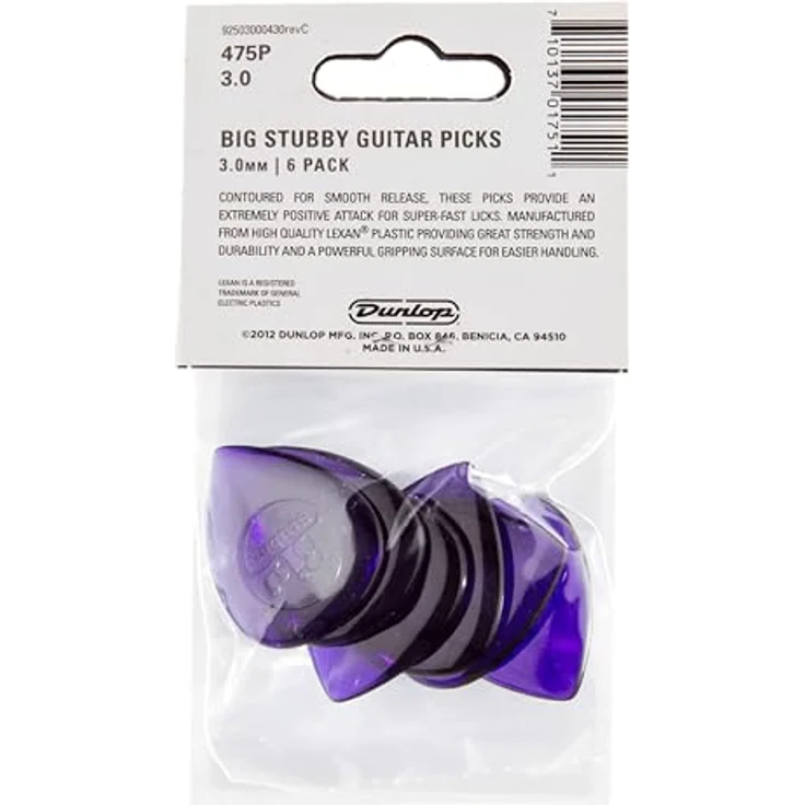 Dunlop Big Stubby Plektren 3,00mm, 6er Pack – Bild 2