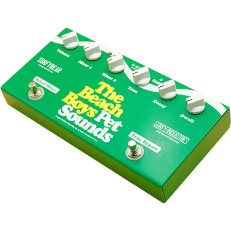 Surfy Industries Surfybear Compact Beach Boys, Effektpedal für E-Gitarre mit originalem Accutronics Type-8 Federhall, grün, limitierte Ausgabe