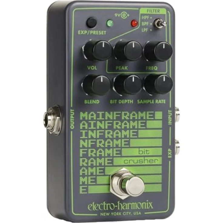 Electro Harmonix Mainframe Bit Crusher, Gitarren-Effektpedal mit Lo-Fi Klängen, programmierbaren Presets, Hoch-/Tief-/Bandpassfilter, 70 x 114 x 53 mm – Bild 4
