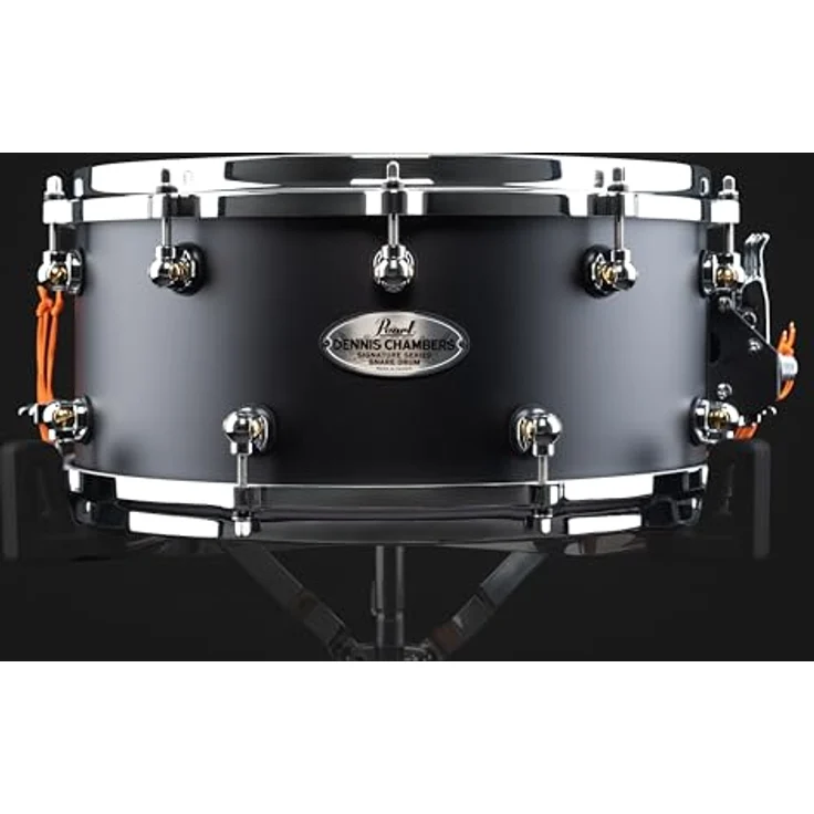 Pearl DC1465S Dennis Chambers Snare, 14"x6,5" Signatur Trommel aus 4-lagigem Ahorn, matte schwarze Finish mit chromfarbener Hardware – Bild 7
