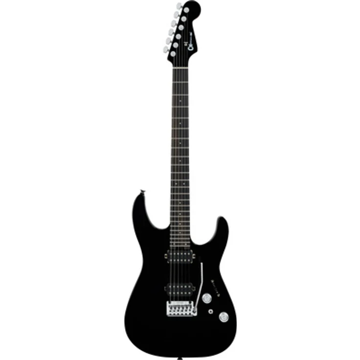 Charvel Pro Mod Plus DK24 RVEN BLK, E-Gitarre im ST-Style mit Linde Korpus, Ahorn Hals und Ebenholz Griffbrett, 24 Jumbo Edelstahl Bünden, Raven Black