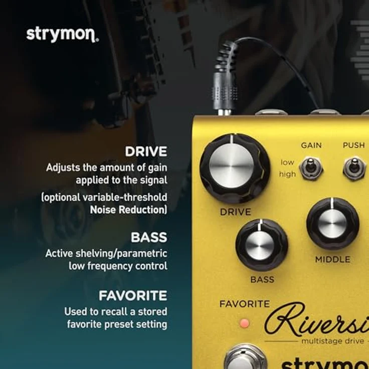 Strymon Riverside Overdrive-Pedal, analoge JFET-Eingangsstufe, True Bypass, gold eloxiertes Aluminium Gehäuse – Bild 4