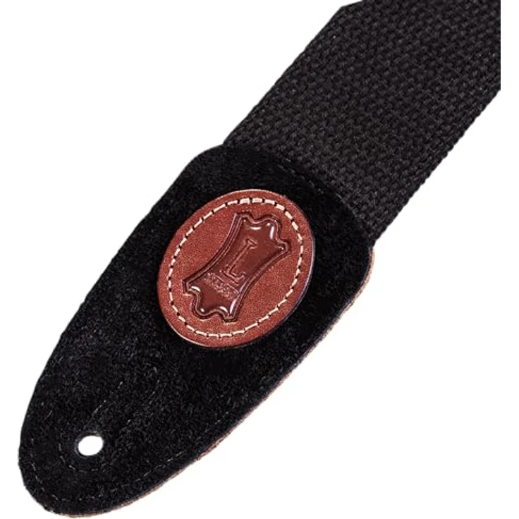 Levys Classic Cotton Strap 2", Gitarrengurt aus schwarzer Baumwolle mit Wildleder-Endstück, verstellbar von 85 cm bis 155 cm – Bild 2
