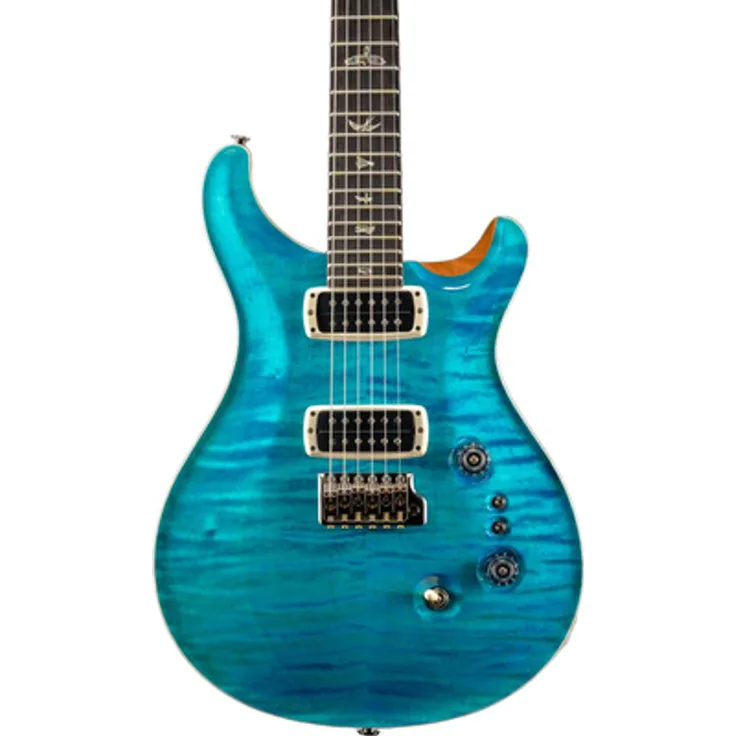 PRS Custom 24-08 Carroll Blue, E-Gitarre mit geflammter Ahorndecke, Mahagoni Korpus, Nitro Lackierung