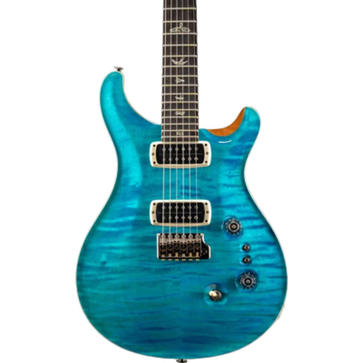 PRS Custom 24-08 Carroll Blue, E-Gitarre mit geflammter Ahorndecke, Mahagoni Korpus, Nitro Lackierung