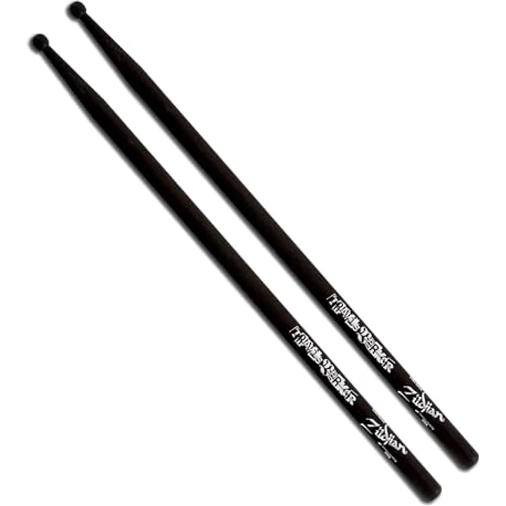 Zildjian Travis Barker Signature Sticks, Drumsticks aus Hickory, schwarz mit weißem Logo, 41,40 cm Länge, 15,1 mm Durchmesser – Bild 1