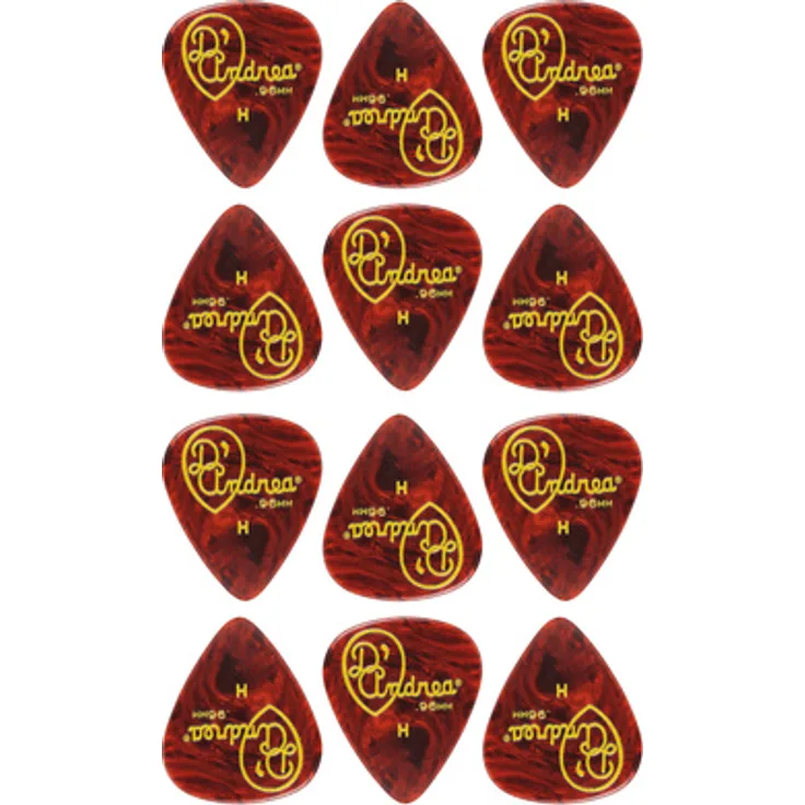 dAndrea Celluloid Pick Set 0,96mm, Shell Plektren, 12 Stück, traditionelle 351 Standardform, hergestellt in den USA