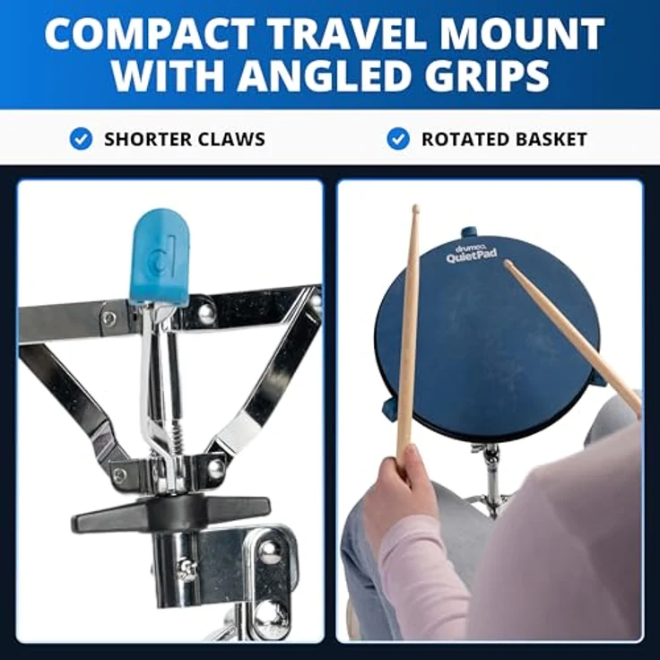 Drumeo PadStand, Snare Drum Ständer für Practice Pads bis 12", höhenverstellbar von 61cm bis 83cm, drehbarer Korb – Bild 5