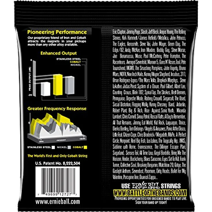Ernie Ball Beefy Slinky Cobalt E-Gitarrensaiten, Stärke 11–54, verbesserte magnetische Beziehung für starke Bässe und klare Höhen, made in USA – Bild 2
