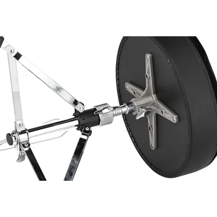 GEWA Schlagzeughocker PS805160, höhenverstellbar, runder schwarzer Sitz, doppelstrebig, chrom, Gewicht ca. 4,9 kg – Bild 4