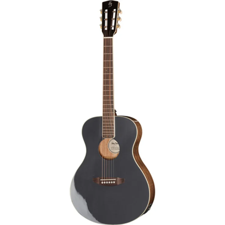 Harley Benton CLF-50E, Westerngitarre in Anthrazit Metallic mit massiver Sitka-Fichten-Decke, Sonokeling-Mahagoni-Boden und -Zargen, HB-03 Pickup System