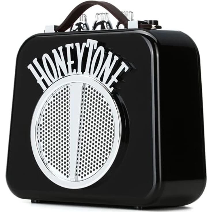 Danelectro N-10 Honeytone Mini Amp BK, E-Gitarrencombo Mini-Verstärker mit 1 Watt, Clean und Overdrive Sound, Echtledergriff, schwarz – Bild 2