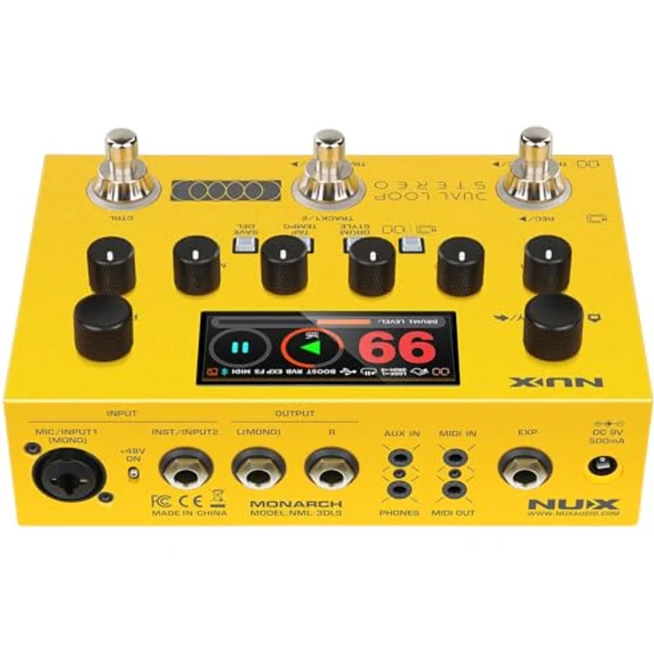 Nux Dual Loop Stereo, Looper Pedal mit 90 Minuten Stereo-Aufnahmezeit, Drum Machine und MIDI In/Out – Bild 5