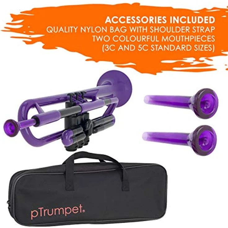 PINSTRUMENTS pTrumpet 700629 Bb-Trompete aus ABS-Kunststoff, mit Tasche und Mundstück, violett – Bild 5